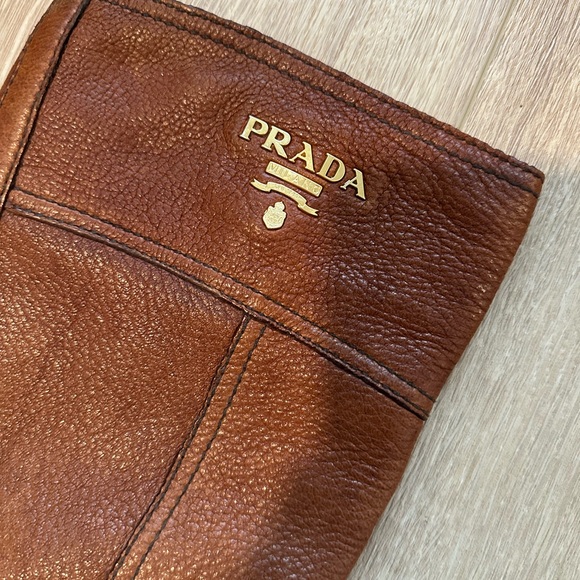 Prada Chestnut Leather Riding Boots - Picture 2 of 11
